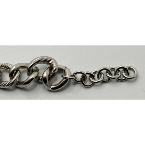 Silver Tone Women's Linked Bracelet 8" - Picture 8 of 9
